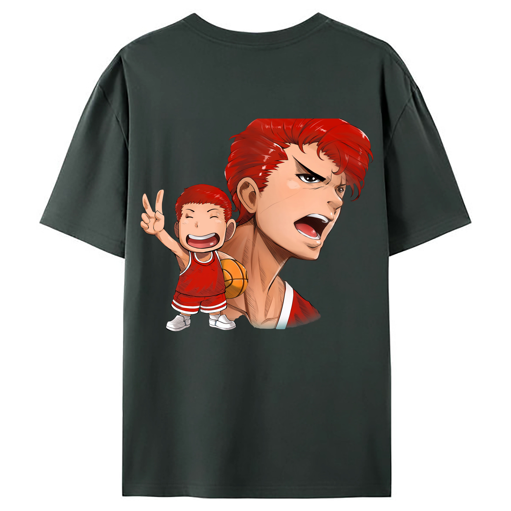（画像用） SLAM DUNK／スラムダンク 綿100％ メンズ半袖Tシャツ（バックプリント） 通気性